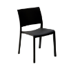 Black - Fiona Stacking Polypropylene Dining Armless Chair - 9.1 lbs. 
