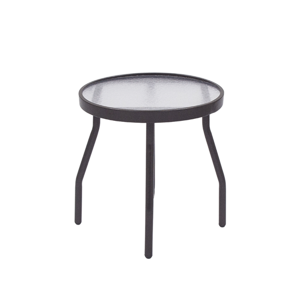 A18-2 - St. Maarten II Angled Round Acrylic Patio Side Table - 18"