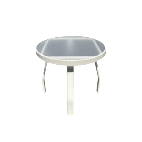 AW24-2 - Waterfront Angled Round Acrylic Side Poolside Table  - 24"
