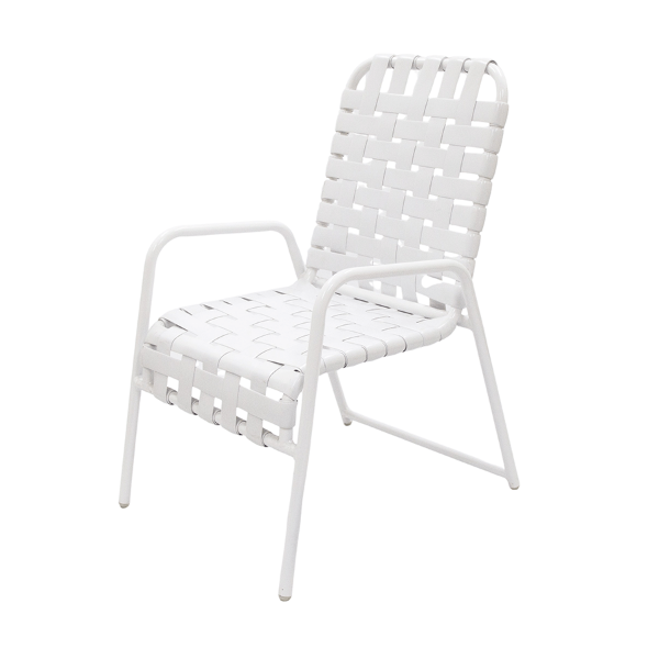 C50B  - St. Maarten II Stackable Crossweave Vinyl Strap Patio Dining Chair - 12 lbs.