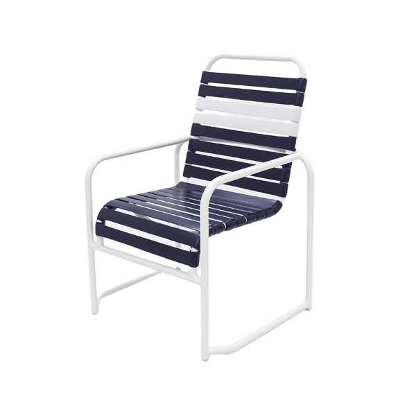 C55 - St. Maarten II Stackable Vinyl Strap Beach Dining Patio Chair with Sled Base - 14 lbs.