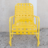 C55B - St. Maarten II Stackable Crossweave Vinyl Strap Sled Base Patio Beach Dining Chair - Front