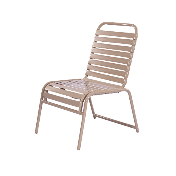 C60 - St. Maarten II Stackable Vinyl Strap Armless Dining Patio Chair - 11 lbs.