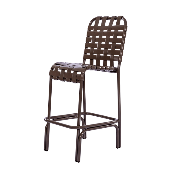 C75B - St. Maarten II Crossweave Vinyl Strap Armless Patio Bar Chair - 11 lbs.