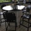 	C75B - St. Maarten II Crossweave Vinyl Strap Armless Patio Bar Chair