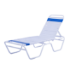 C140 - St. Maarten II Standard Stackable Vinyl Strap Chaise Lounge with 14" Seat Height - 21 lbs.