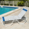 	C140 - St. Maarten II Standard Stackable Vinyl Strap Chaise Lounge with 14" Seat Height - Lifestyle