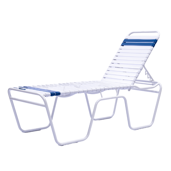 C200 - St. Maarten II Senior Height Stackable Vinyl Strap Chaise Lounge with 20" Seat Height - 26 lbs.