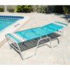 C200 - St. Maarten II Senior Height Stackable Vinyl Strap Chaise Lounge with 20" Seat Height - Flat