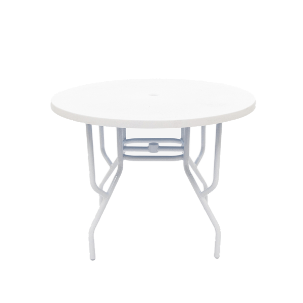 FL36 - St. Maarten II Fiberglass Round Dining Patio Table with Supports - 36"