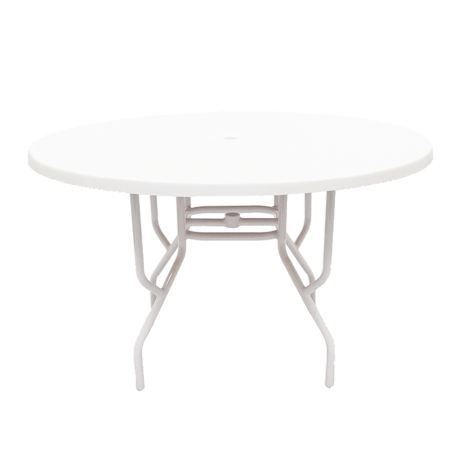 St Maarten II Fiberglass Round Dining Patio Table with Supports ...