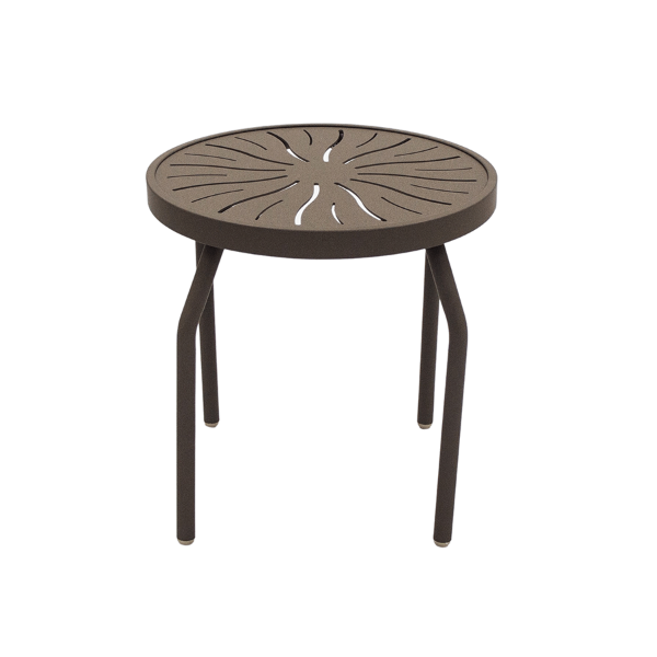 PTC18 - St. Maarten II Straight Round Punched Aluminum Side Patio Table - 18" or 24"