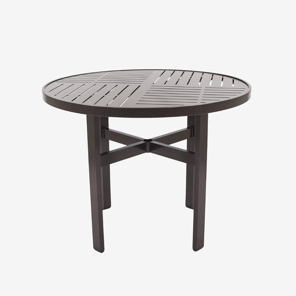 PTD36 - Round Dockside Punched Aluminum Patio Dining Table - 36"