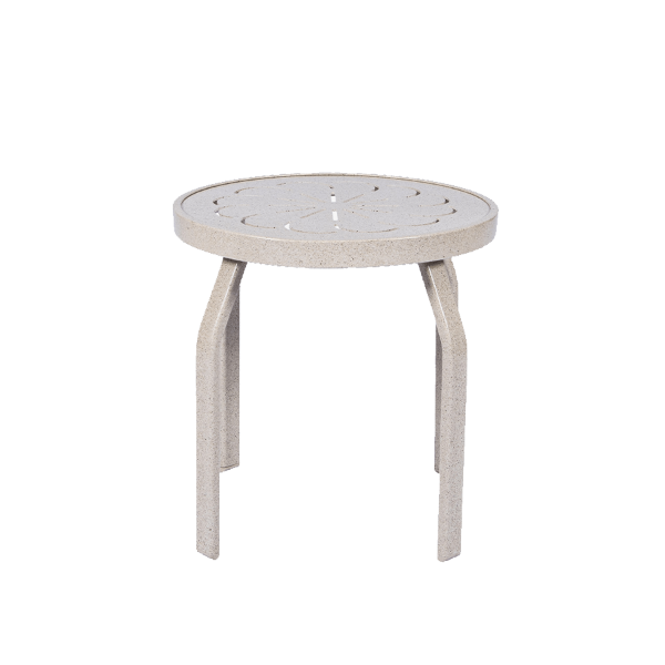 PTR18 - Resort Straight Round Punched Aluminum Poolside Cocktail Table -18" or 24" 