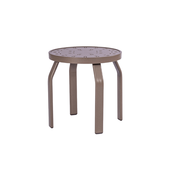 PTW18 - Waterfront Straight Round Punched Aluminum Side Patio Table - 18" or 24"