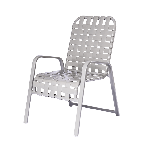 R50B - Resort Stackable Crossweave Vinyl Strap Patio Dining Chair - 13 lbs. 