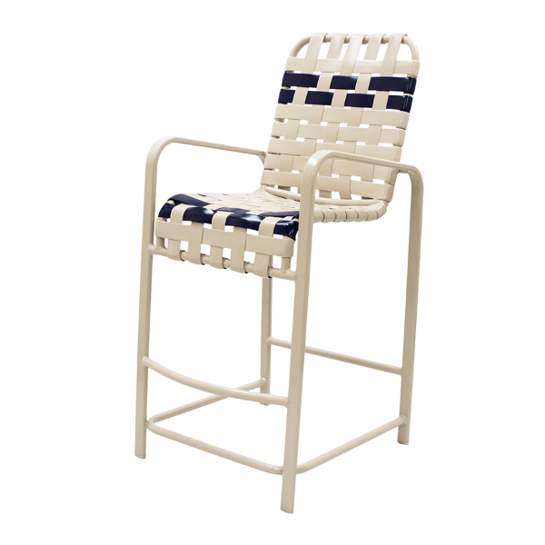 R75B - Resort Crossweave Vinyl Strap Patio Barchair - 19 lbs.