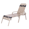 R165B - Resort Elevated Stackable Crossweave Vinyl Strap Chaise Lounge with Arms and 16" Seat Height - 22 lbs.