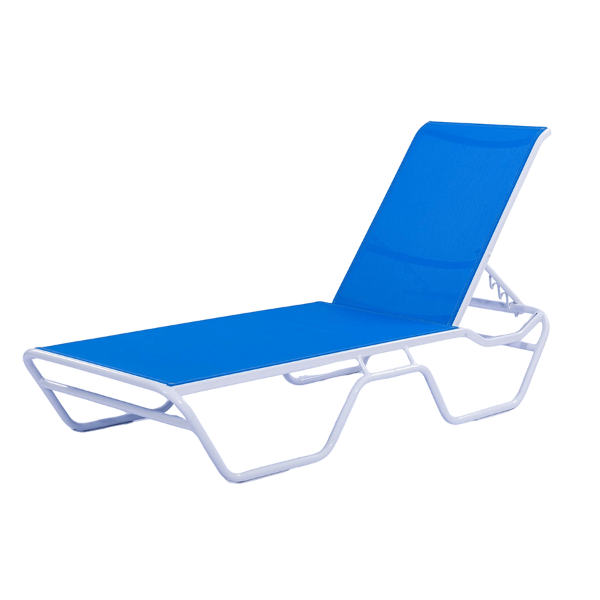 SC120 - St. Maarten II Stackable Low Profile Sling Chaise Lounge with 12" Seat Height - 18 lbs.