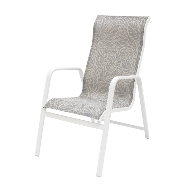 SR65 - Resort Stackable Patio High Back Sling Dining Chair - 12 lbs.