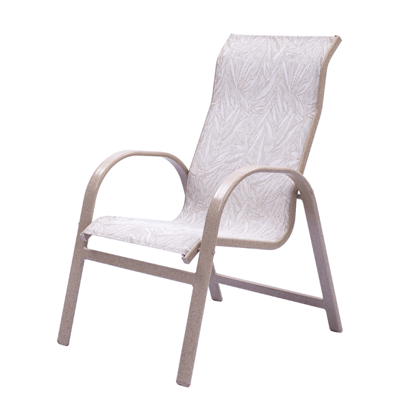 SW65 - Waterfront Stackable Sling High Back Dining Patio Chair - 12 lbs.