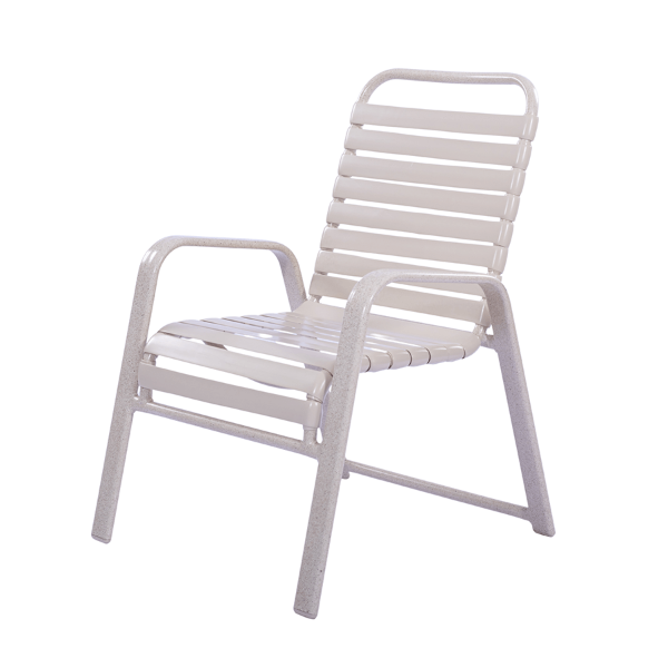W50 - Waterfront Stackable Vinyl Strap Dining Patio Chair - 12 lbs.