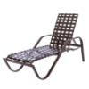 W145B - Waterfront Standard Crossweave Vinyl Strap Chaise Lounge with Arms and 14" Seat Height - 26 lbs.