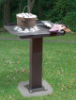 18" x 30" Surface Mount Utility Table, Complement for Pedestal Grills with Enamel Finish - Lifestyle