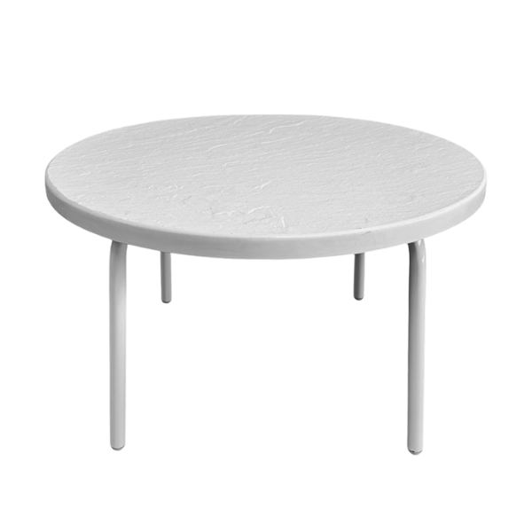 C-24F - 24" Round Fiberglass Classic Side Table with Aluminum Frame