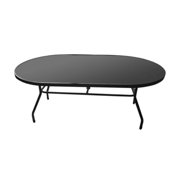 K-42X76PUNCH - 42” x 76” Oval Punched Aluminum Kingfisher Dining Patio Table
