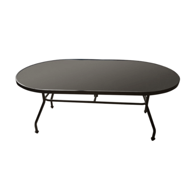 S-42X76PUNCH - 42” x 76” Oval Punched Aluminum Sierra Dining Patio Table