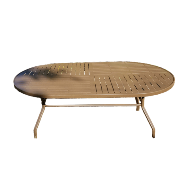 R-42X76PUNCH - 42”x 76” Oval Punched Aluminum Regal Dining Patio Table