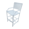 B-75 - Brazil Basketweave Vinyl Strap Bar Height Chair with Aluminum Frame