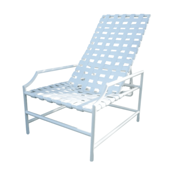 B-90 - Brazil Basketweave Vinyl Strap Recliner for Patios 