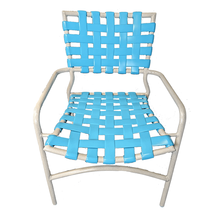 Classic Stackable Basketweave Vinyl Strap Dining Patio Chair ...