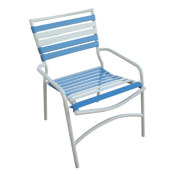 C-53 - Classic Horizontal Stackable Vinyl Strap Dining Patio Chair - 10 lbs.