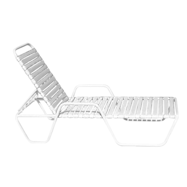 C-149 - Classic Vinyl Strap Chaise Lounge with Arms  - 12” or 14” Seat Height
