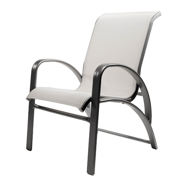 E-50 - Eclipse Curve Sling Poolside Dining Chair with Aluminum Frame - 7 lbs. 