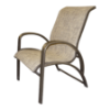 E-50 - Eclipse Curve Sling Poolside Dining Chair with Aluminum Frame 2