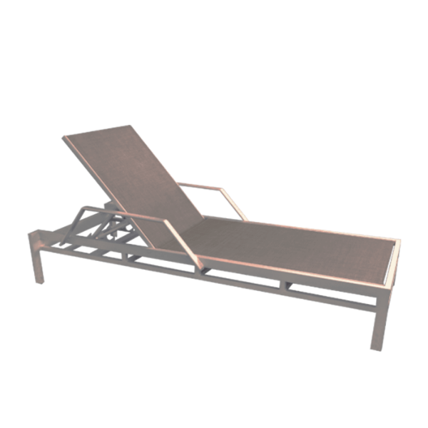 DA-150A - Deville Deluxe Sling Chaise Lounge with Arms - 13" Seat Height