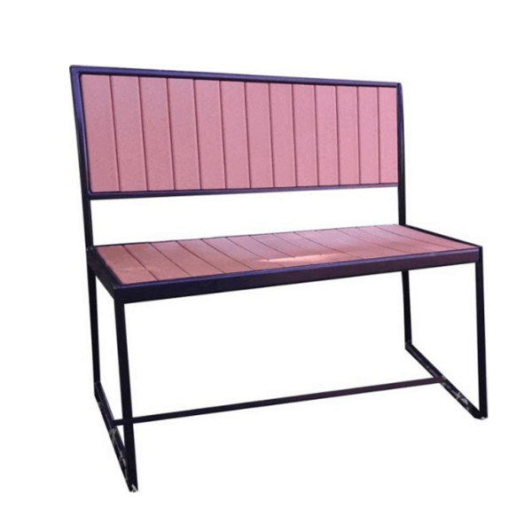EW-255 - Eco Wood Recycled Plastic Patio Armless Loveseat with Aluminum Frame