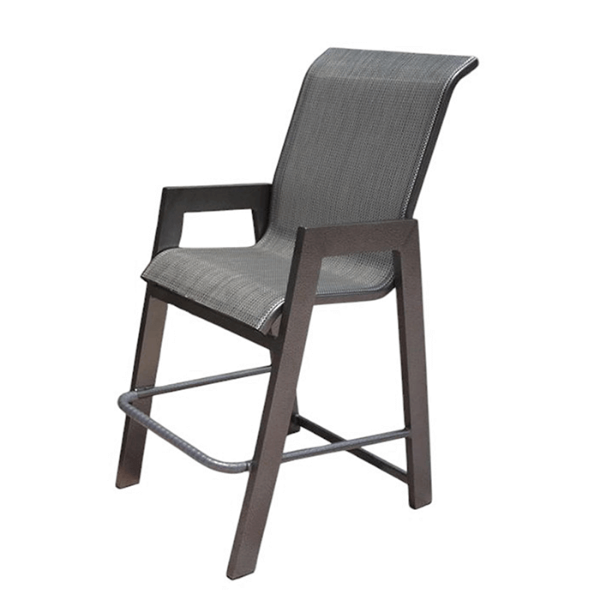 H-75 - Hurricane Sling Patio Bar Chair with Ultra-Durable Aluminum Frame