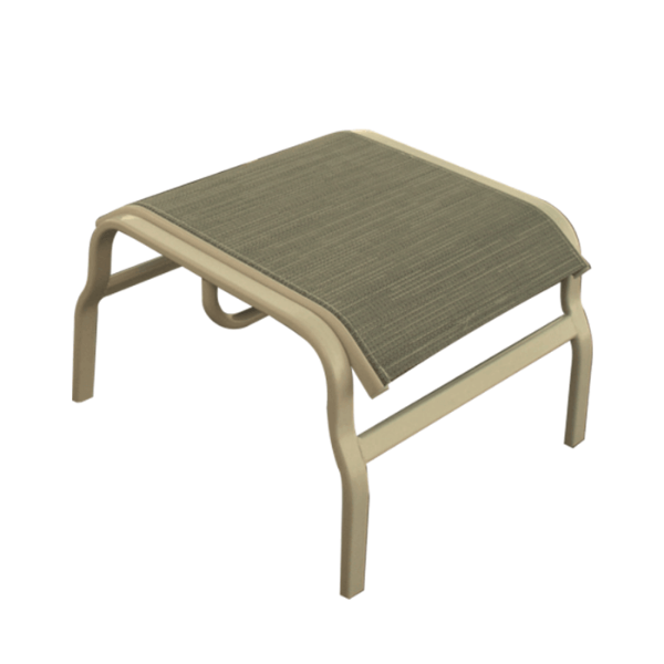 I-15 - Island Breeze Sling Outdoor Patio Ottoman with Solid Leg - 5 lbs.