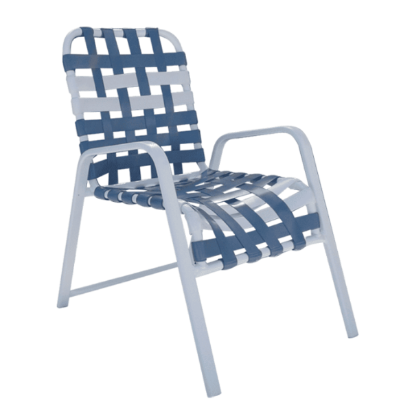 R-50C - Regal Brasketweave Vinyl Strap Patio Dining Chair - 10 lbs.