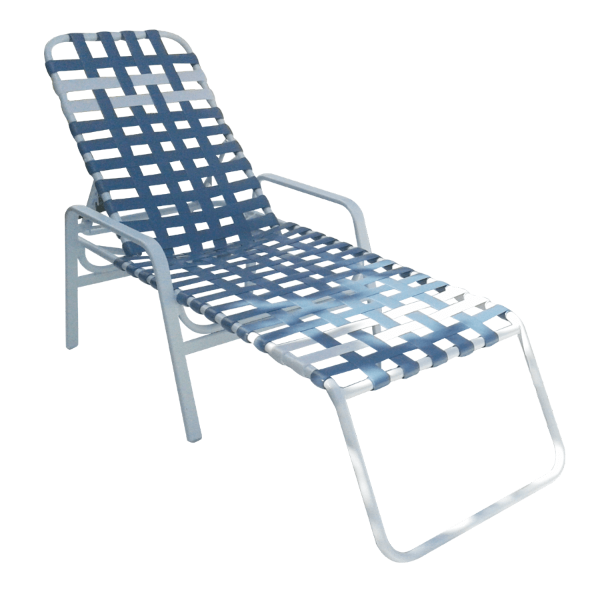 R-150C - Regal Crossweave Vinyl Strap Chaise Lounge with Arms - 16" Seat Height