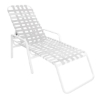 R-150C - Regal Crossweave Vinyl Strap Chaise Lounge with Arms - 16" Seat Height - White