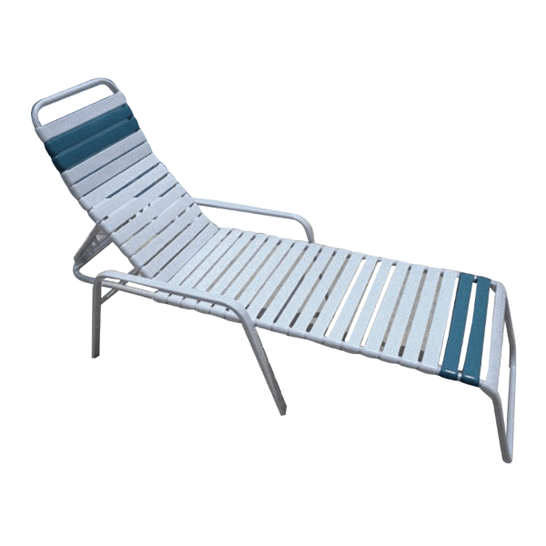 R-150 - Regal Vinyl Strap Poolside Chaise Lounge with Arms - 16" Seat Height