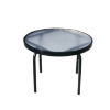 C-24A - Round Acrylic Classic Patio Side Table with Aluminum Frame