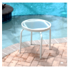 	C-18A - Round Acrylic Classic Patio Side Table with Aluminum Frame - Lifestyle