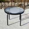 C-24A - Round Acrylic Classic Patio Side Table with Aluminum Frame - Lifestyle